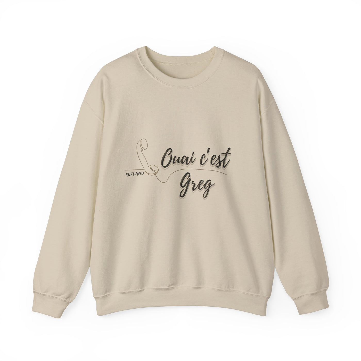 Sweatshirt 'Ouai c Greg" texte Noir