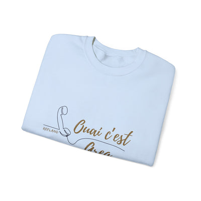 Sweatshirt "Ouai c Greg" texte Beige