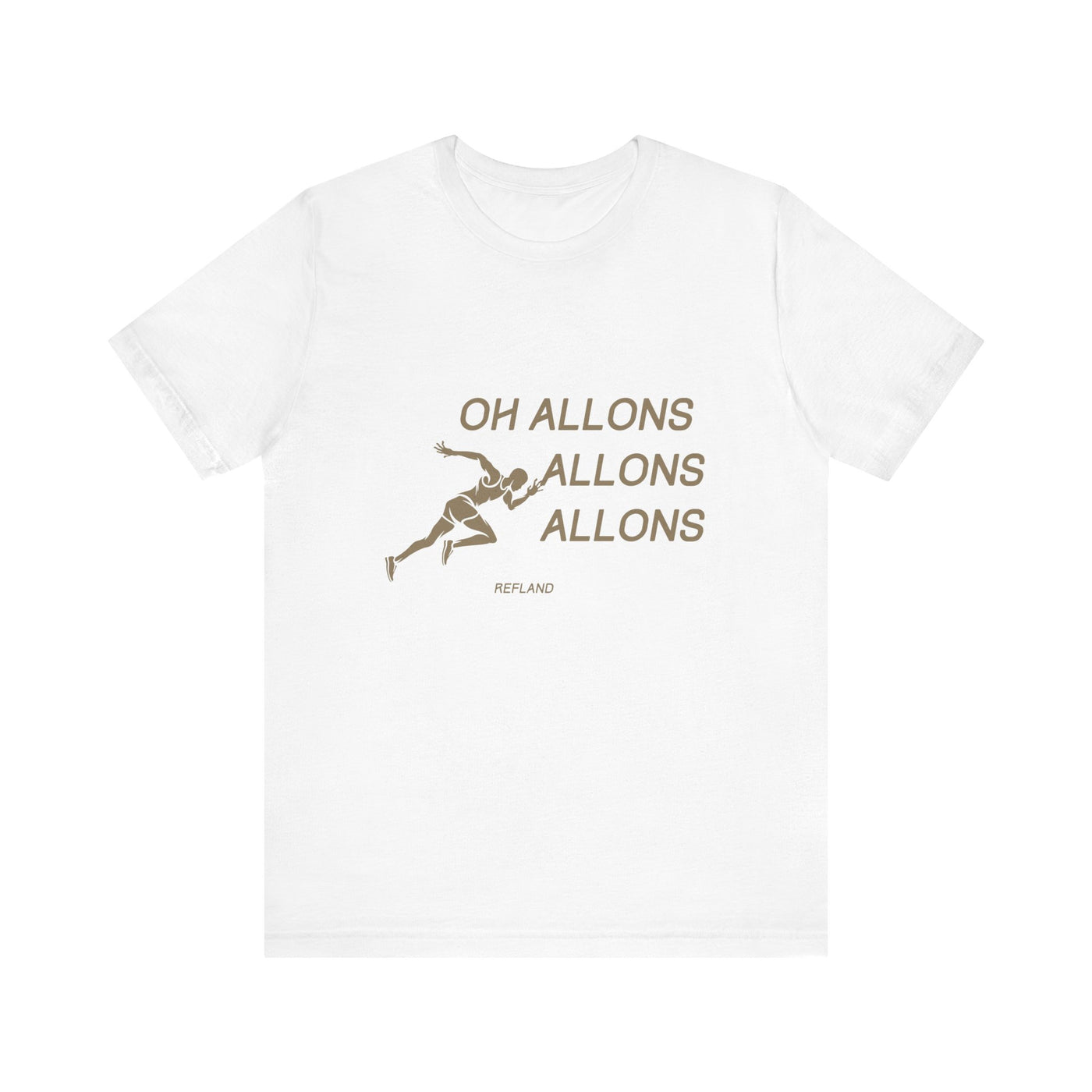 T-shirt "Oh Allons Allons" ecrit beige