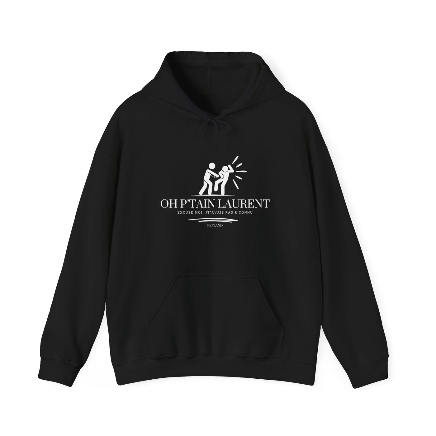 Hoodie "oh ptain laurent" - motif blanc
