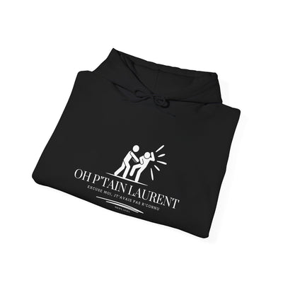 Hoodie "oh ptain laurent" - motif blanc