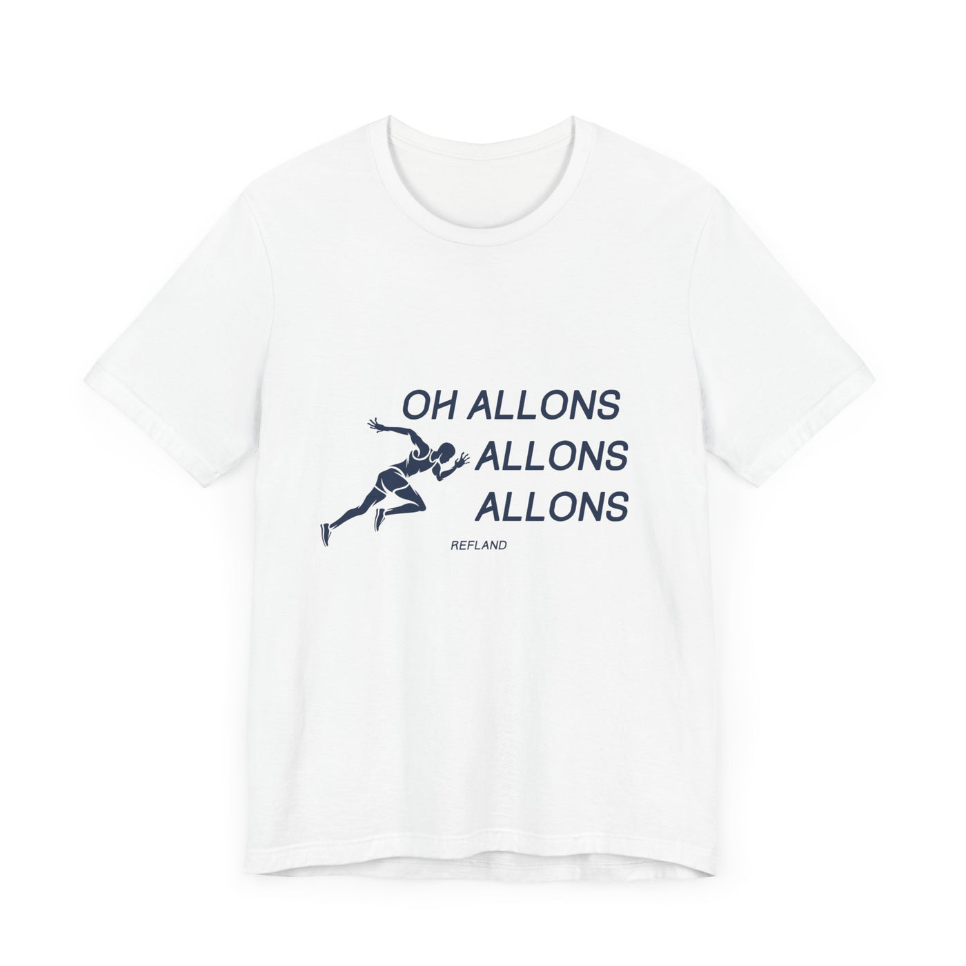 T-shirt "Oh allons allons" ecrit bleu