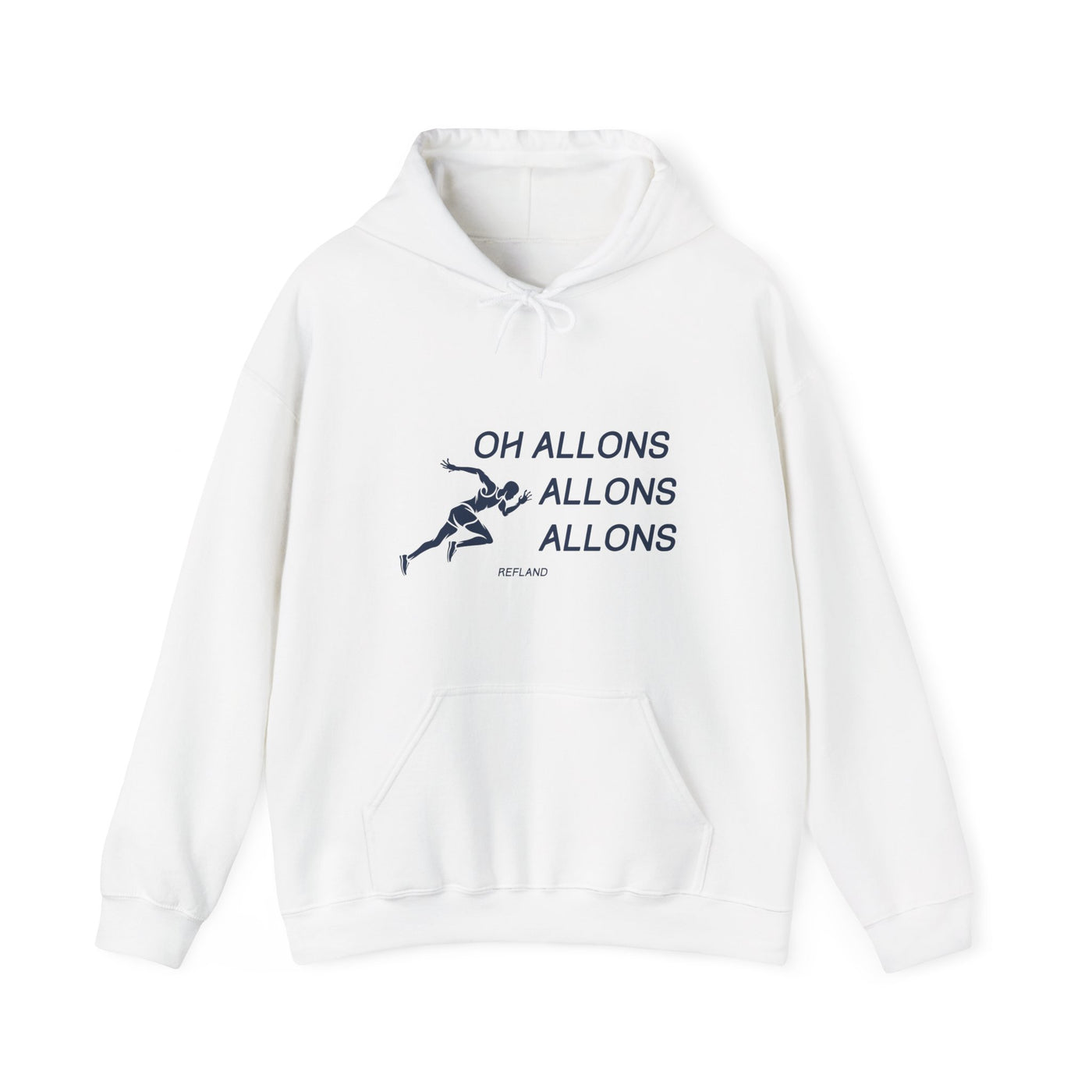 Hoodie "Oh allons allons" Texte Bleu