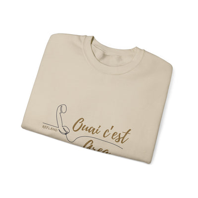 Sweatshirt "Ouai c Greg" texte Beige