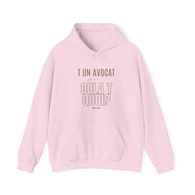 Hoodie "T un avocat ou?" écrit beige