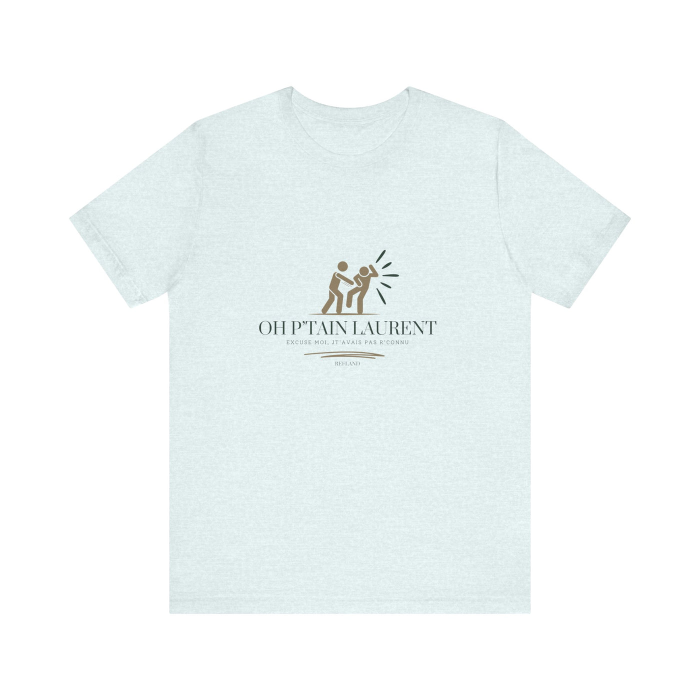 T-shirt "Oh Ptain Laurent" - Beige avec Écriture Verte