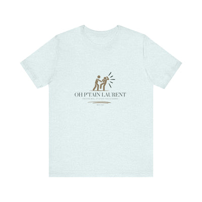 T-shirt "Oh Ptain Laurent" - Beige avec Écriture Verte
