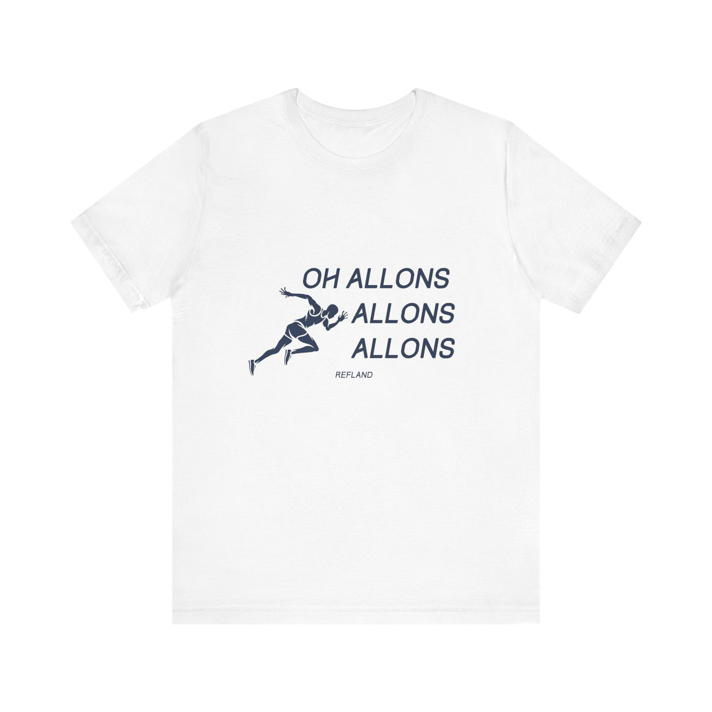 T-shirt "Oh allons allons" ecrit bleu