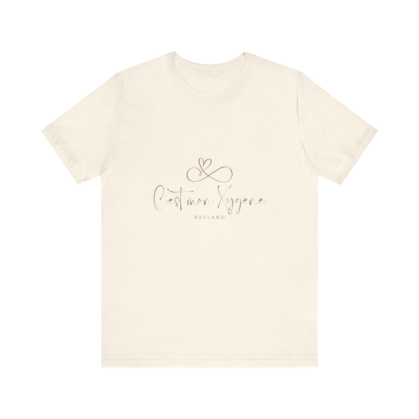 T-shirt "C mon Xygène" écrit beige