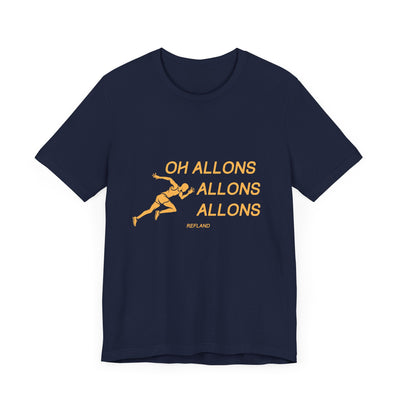 T-shirt -"Oh allons allons" ecrit orange