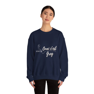 Sweatshirt "Ouai c Greg" texte blanc