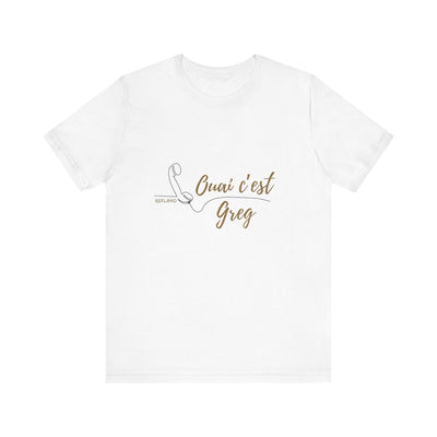 T-shirt "Ouai c Greg" texte beige