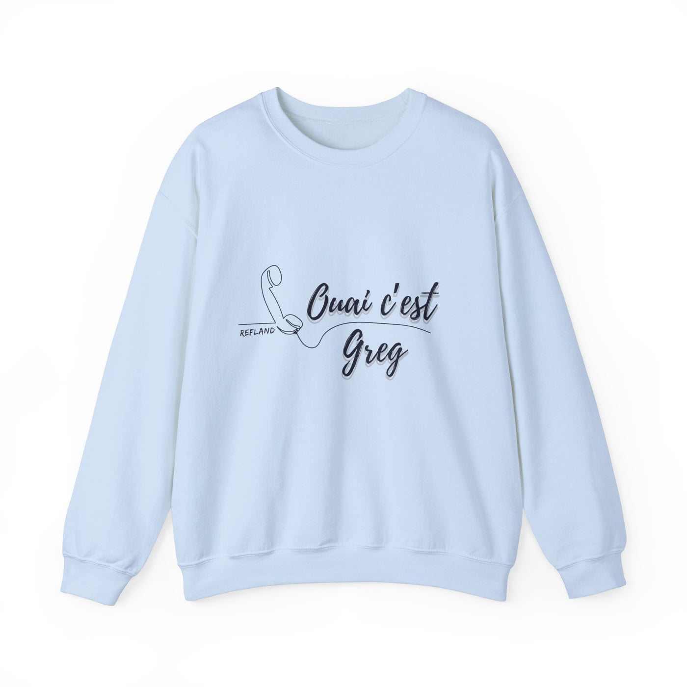 Sweatshirt "Ouai c Greg" texte bleu