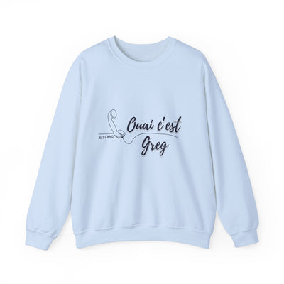 Sweatshirt "Ouai c Greg" texte bleu