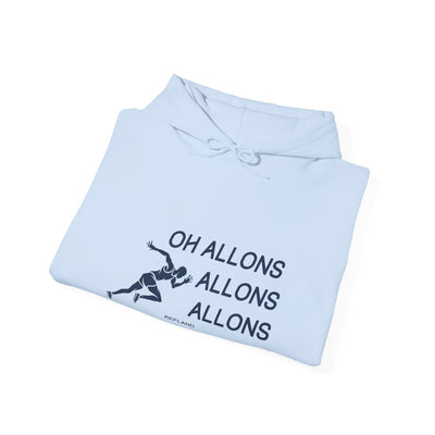 Hoodie "Oh allons allons" Texte Bleu