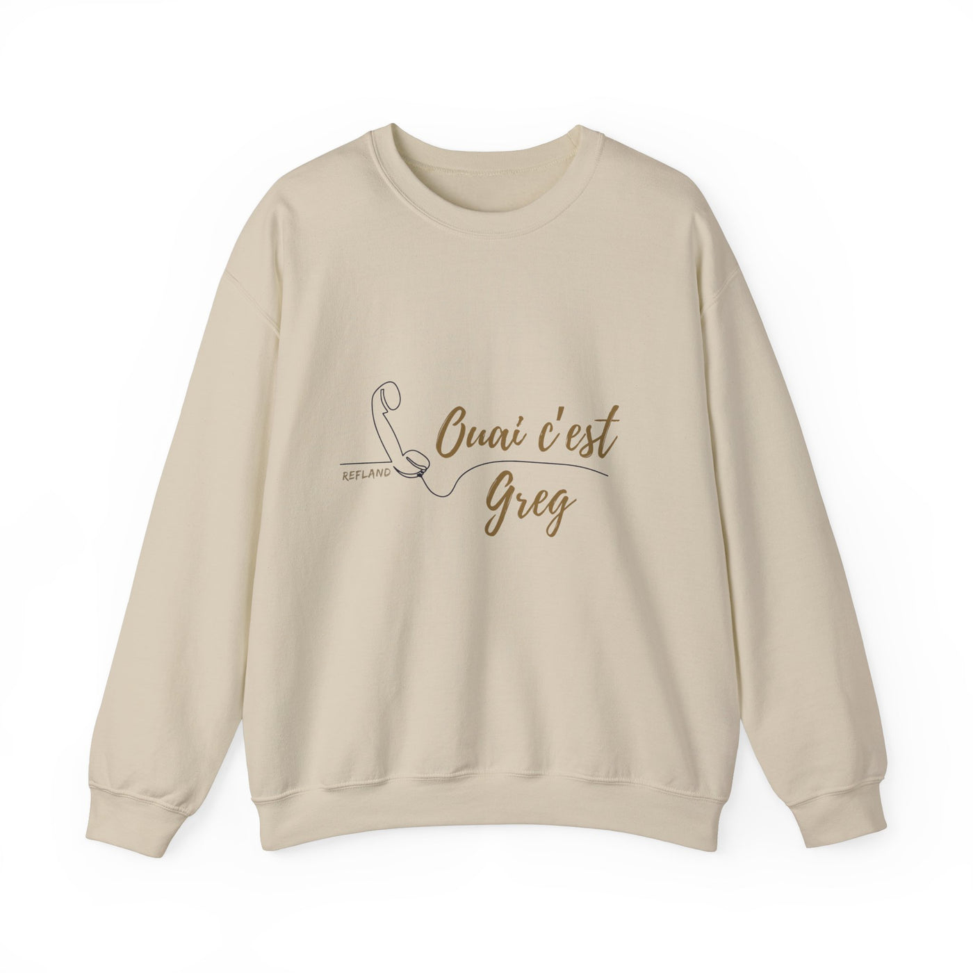 Sweatshirt "Ouai c Greg" texte Beige