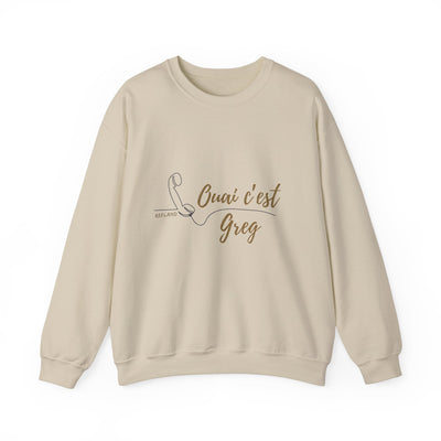 Sweatshirt "Ouai c Greg" texte Beige