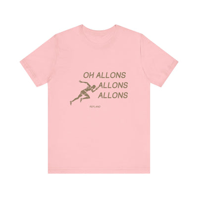 T-shirt "Oh Allons Allons" ecrit beige