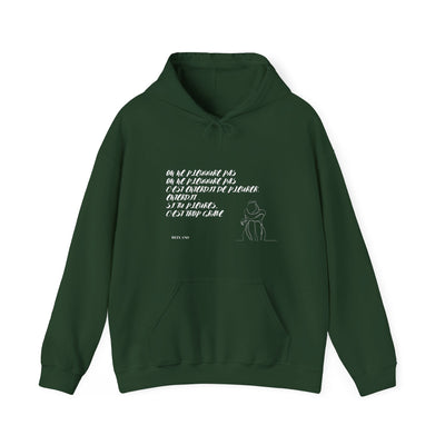 Hoodie "On ne pleure pas" - Écrit en Blanc