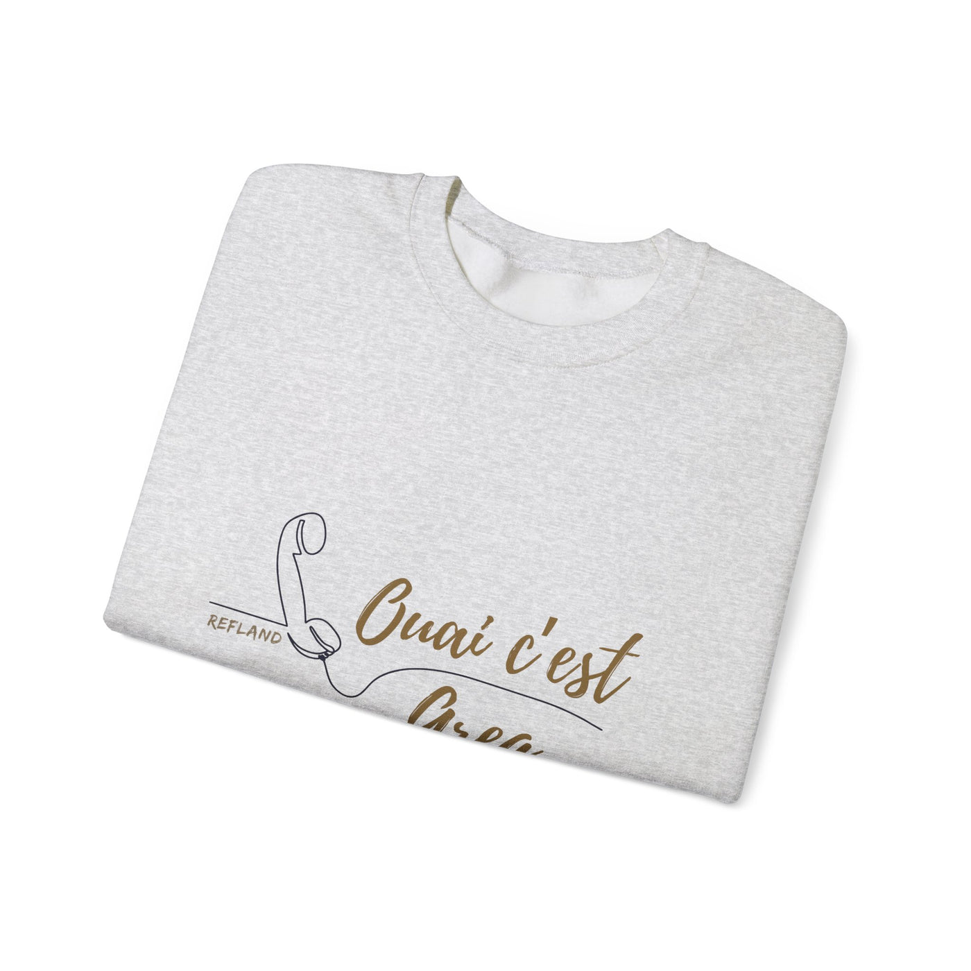 Sweatshirt "Ouai c Greg" texte Beige