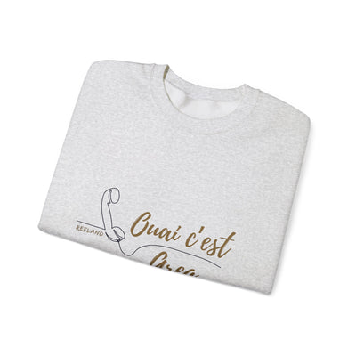 Sweatshirt "Ouai c Greg" texte Beige
