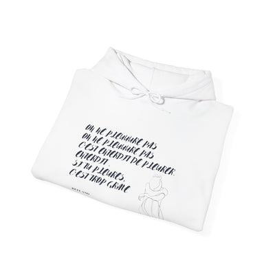 Hoodie "On ne pleure pas" - Écrit en Bleu