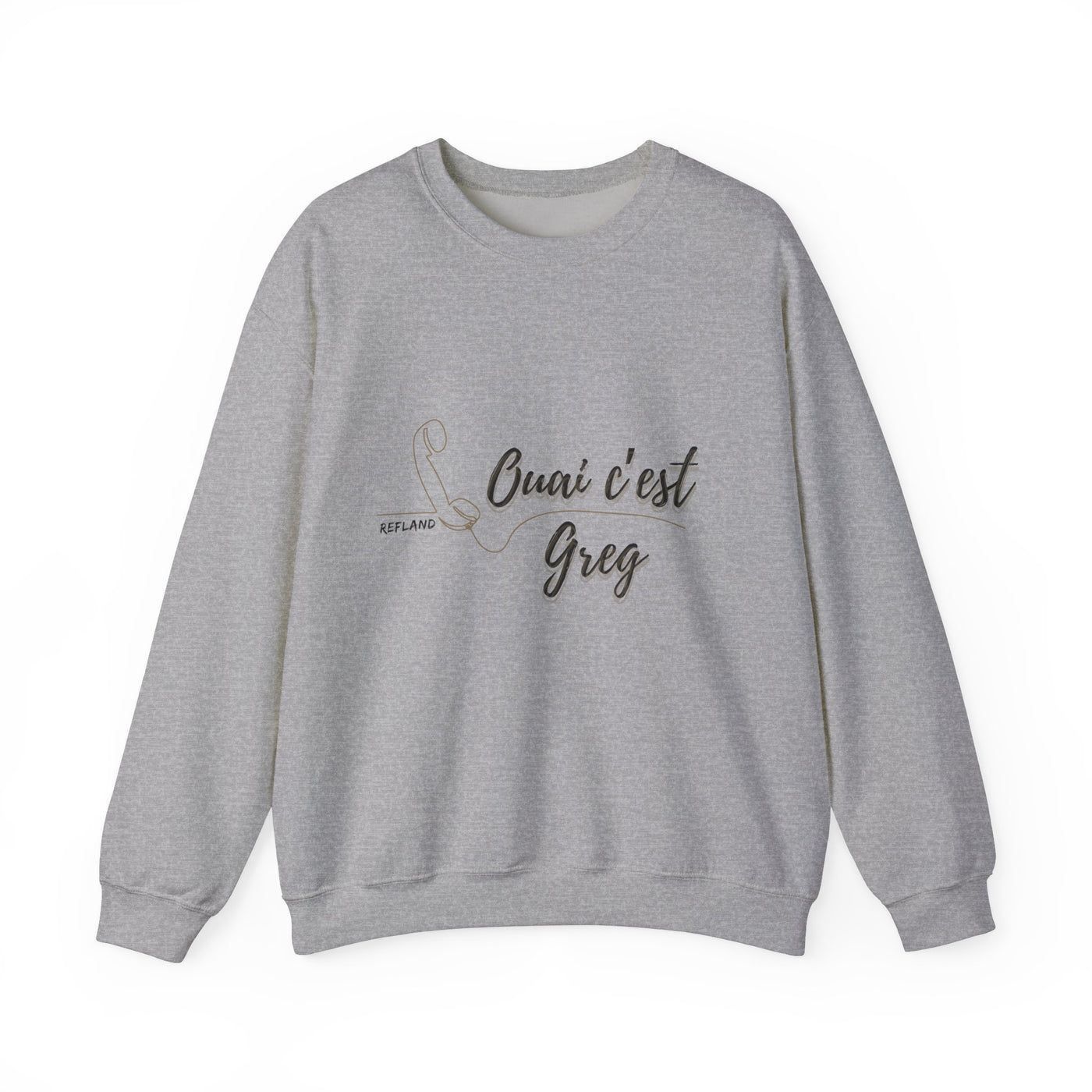 Sweatshirt 'Ouai c Greg" texte Noir
