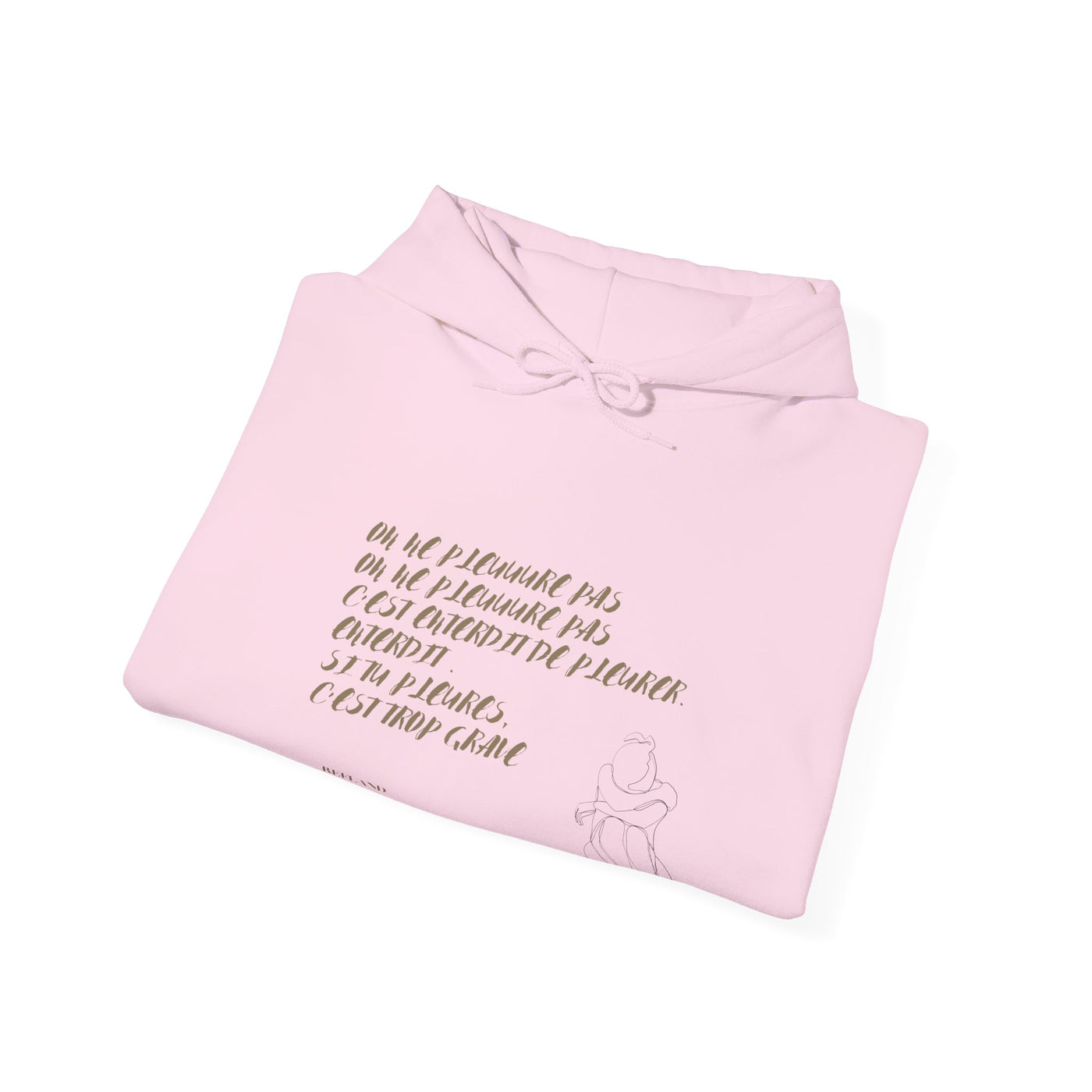 Hoodie "On ne pleure pas" - Écrit en Beige