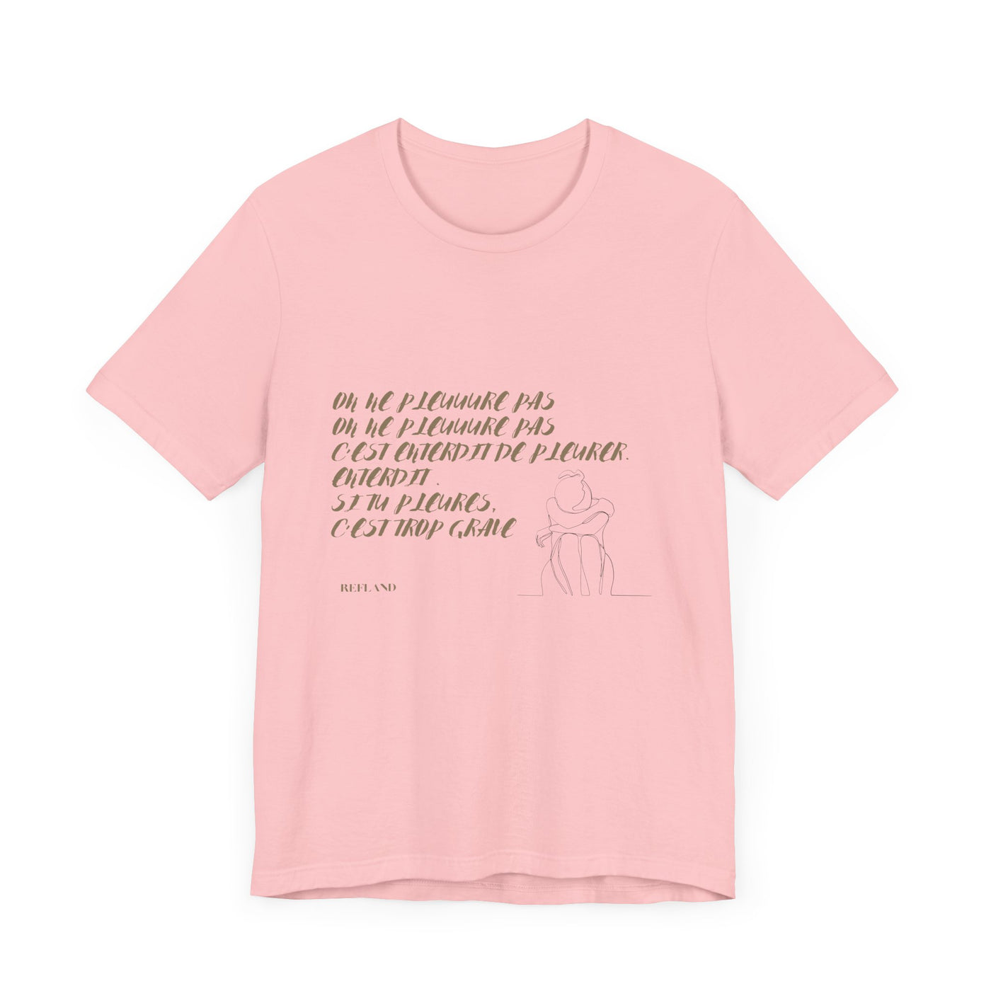T-shirt "On ne pleure pas" - Écrit en Beige