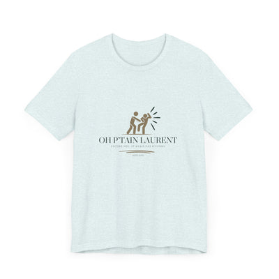 T-shirt "Oh Ptain Laurent" - Beige avec Écriture Verte