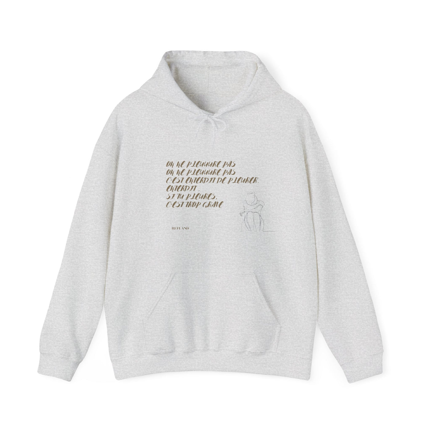 Hoodie "On ne pleure pas" - Écrit en Beige