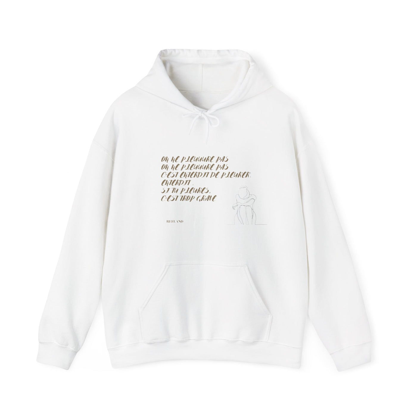Hoodie "On ne pleure pas" - Écrit en Beige