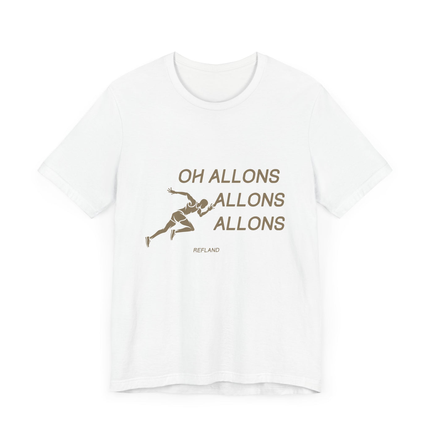 T-shirt "Oh Allons Allons" ecrit beige