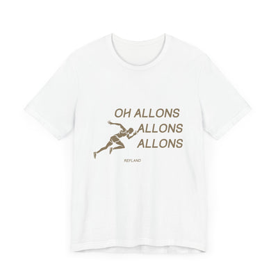 T-shirt "Oh Allons Allons" ecrit beige