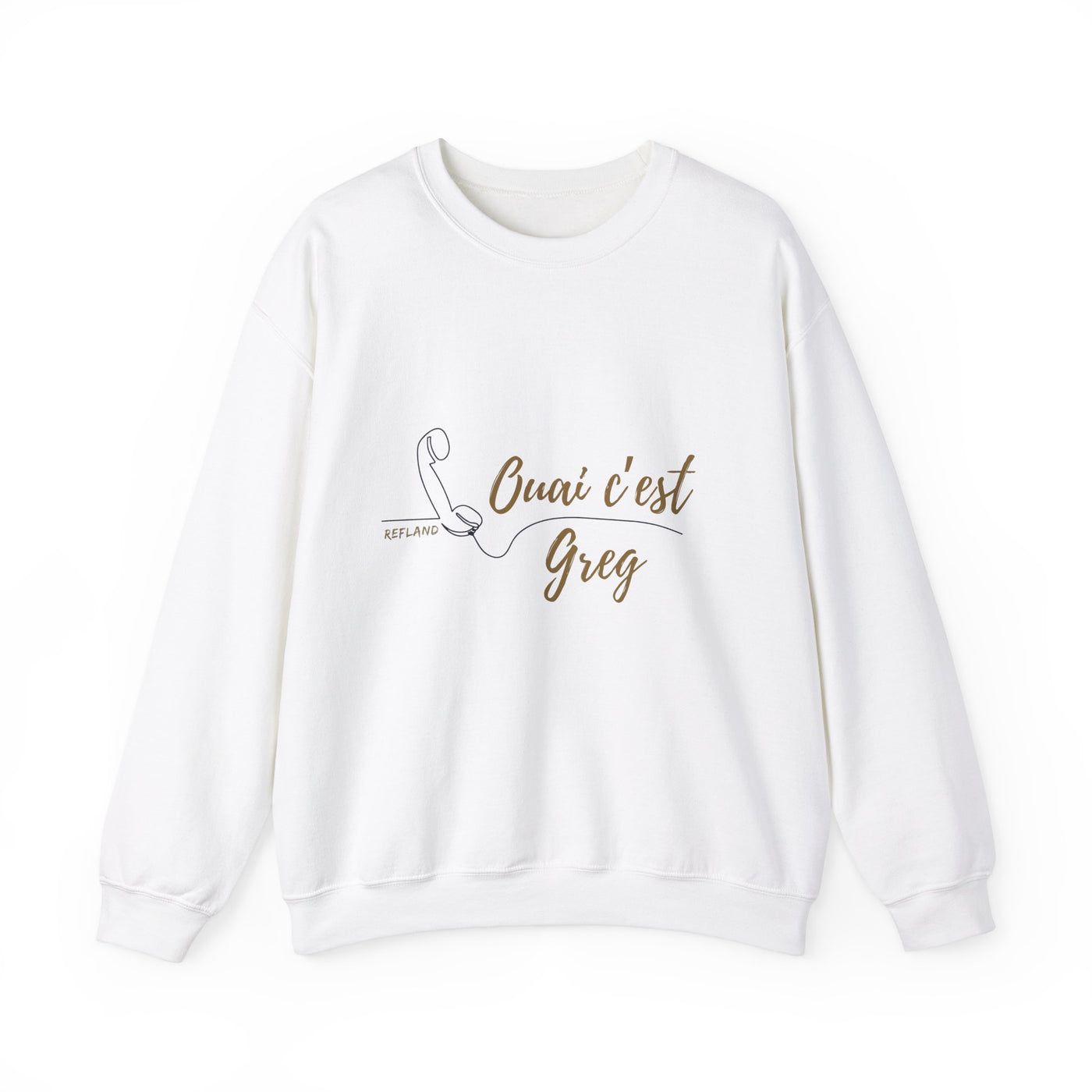 Sweatshirt "Ouai c Greg" texte Beige