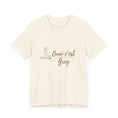 T-shirt "Ouai c Greg" texte beige