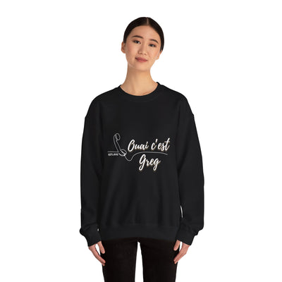 Sweatshirt "Ouai c Greg" texte blanc