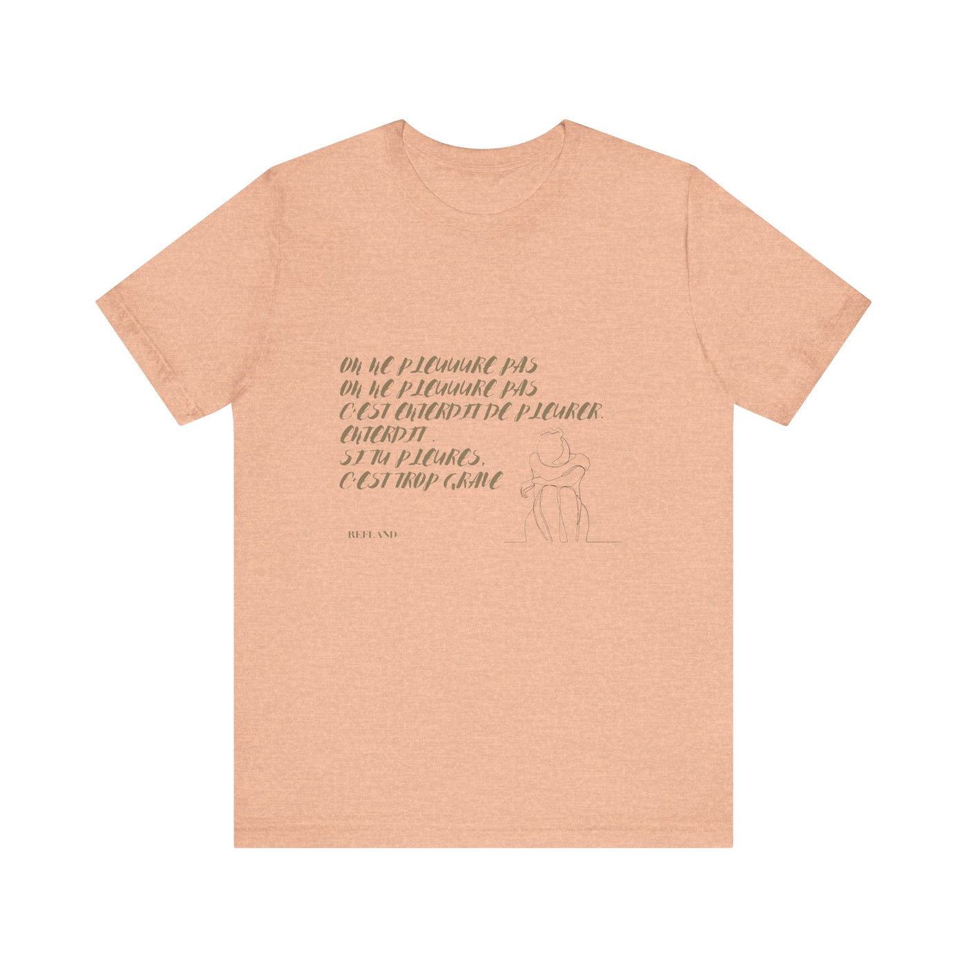 T-shirt "On ne pleure pas" - Écrit en Beige