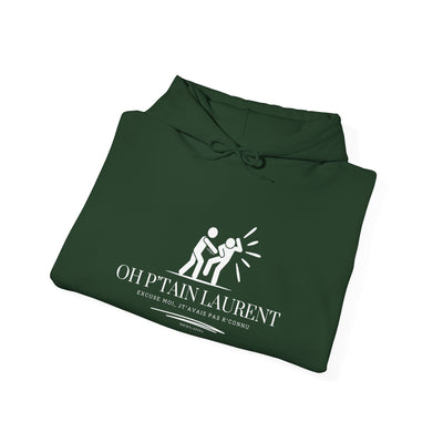Hoodie "oh ptain laurent" - motif blanc