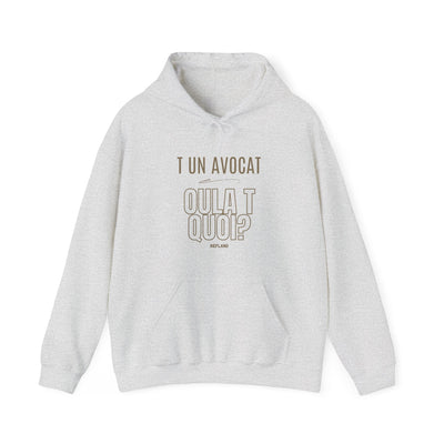 Hoodie "T un avocat ou?" écrit beige