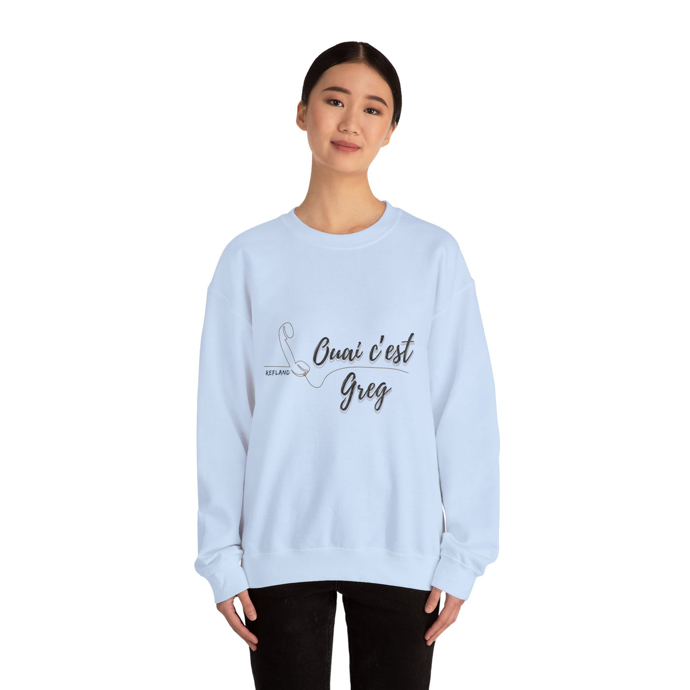 Sweatshirt 'Ouai c Greg" texte Noir