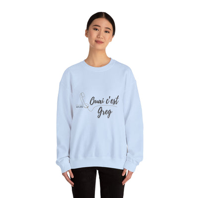 Sweatshirt 'Ouai c Greg" texte Noir