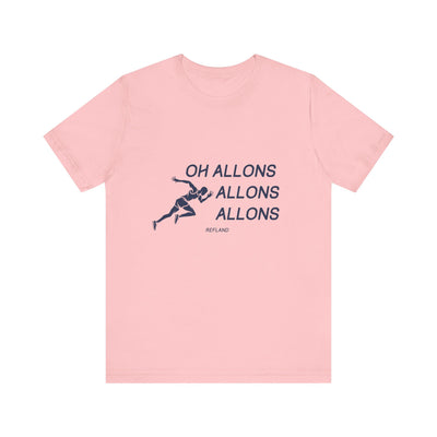 T-shirt "Oh allons allons" ecrit bleu