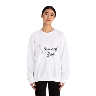 Sweatshirt "Ouai c Greg" texte bleu