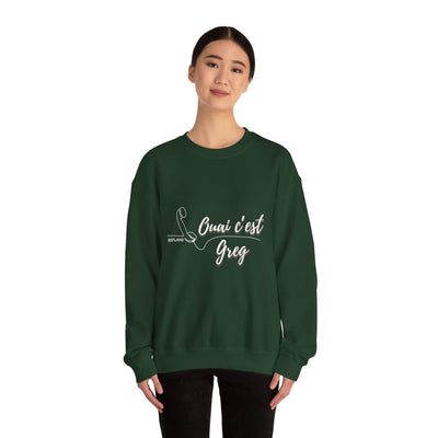 Sweatshirt "Ouai c Greg" texte blanc