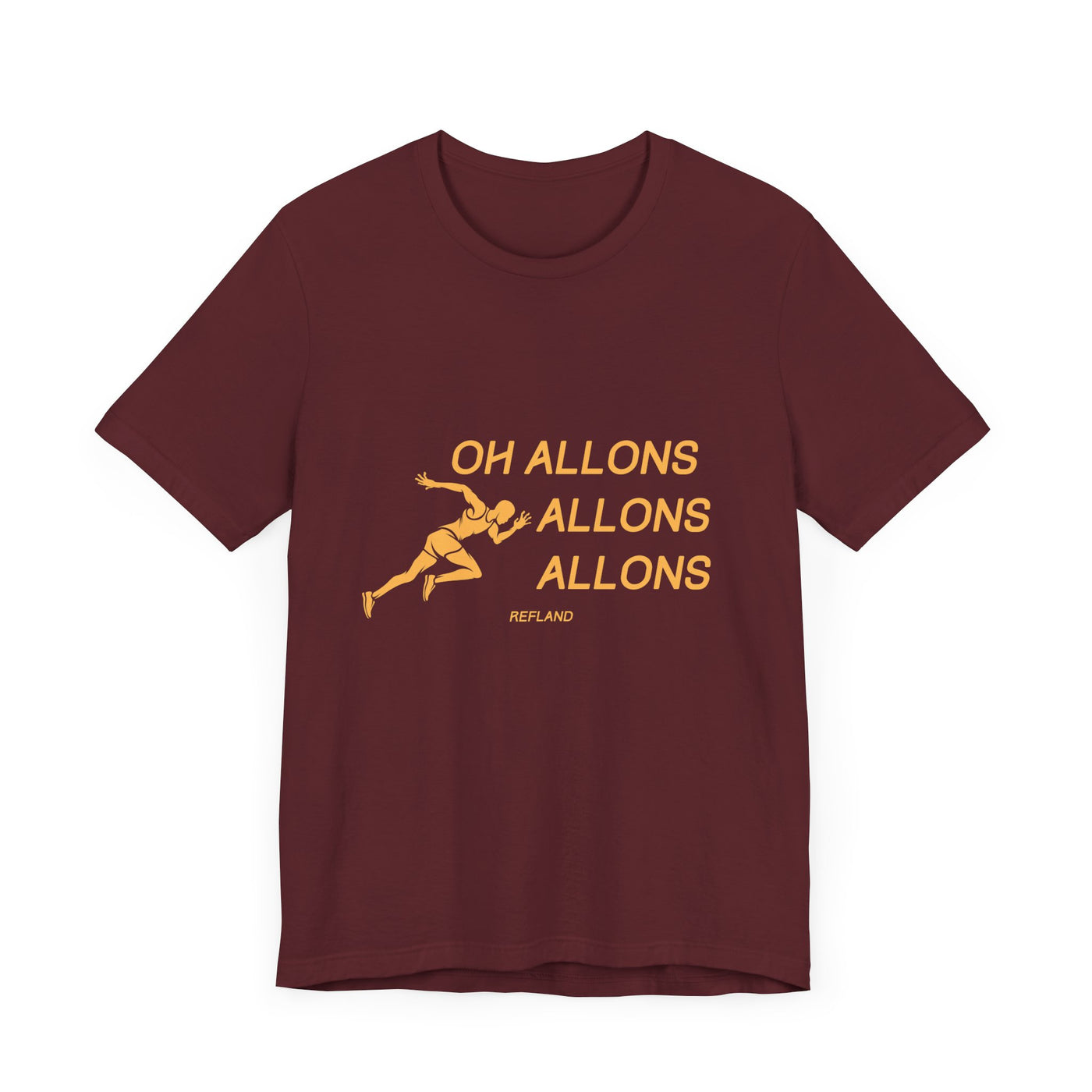 T-shirt -"Oh allons allons" ecrit orange