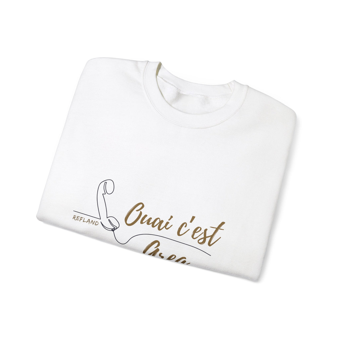 Sweatshirt "Ouai c Greg" texte Beige