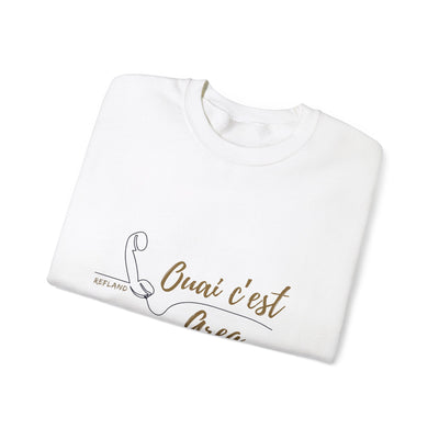 Sweatshirt "Ouai c Greg" texte Beige