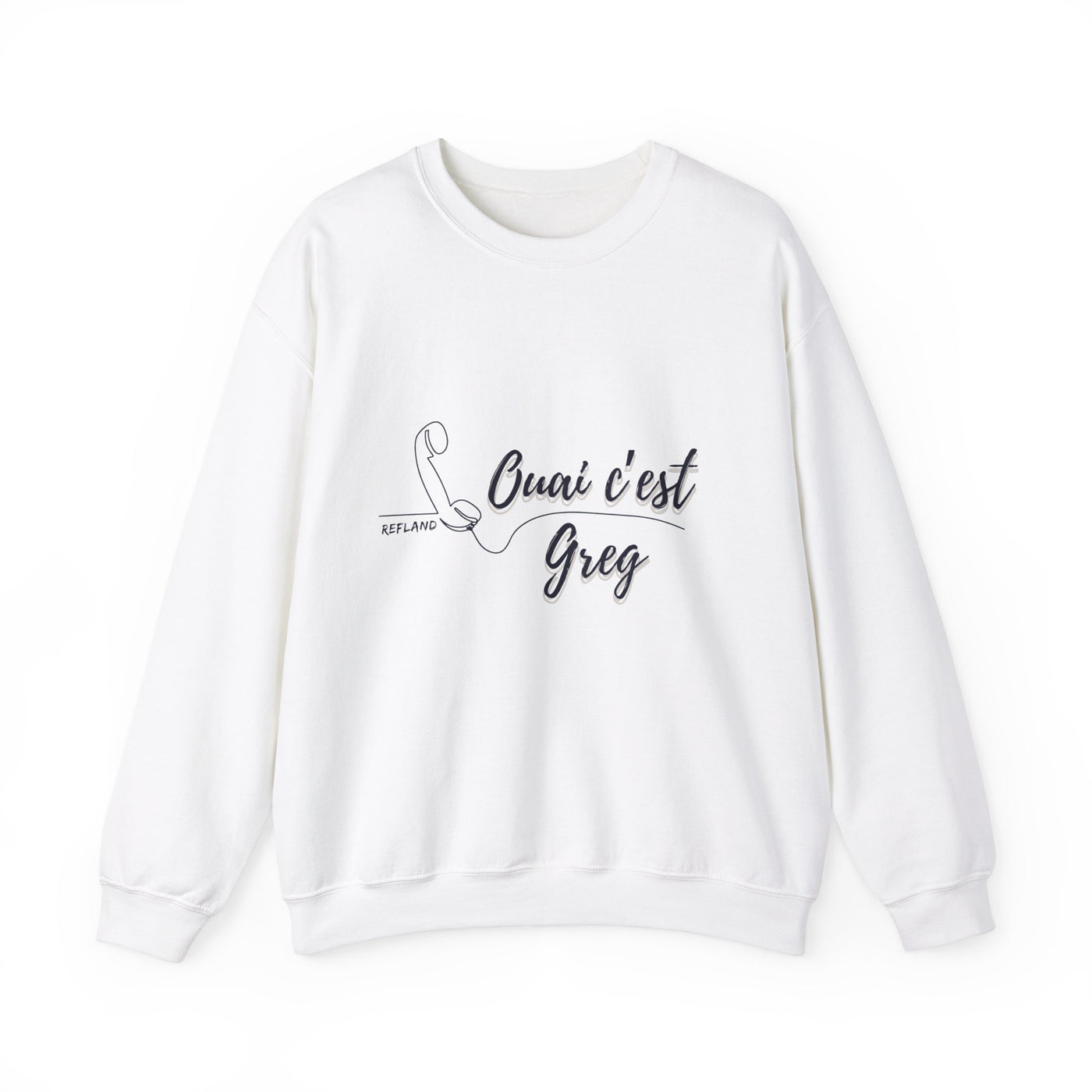 Sweatshirt "Ouai c Greg" texte bleu