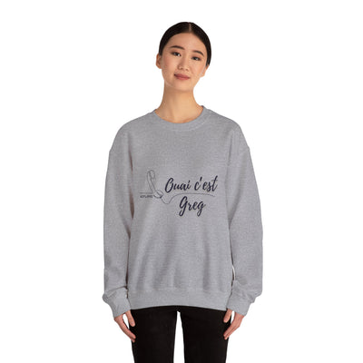 Sweatshirt "Ouai c Greg" texte bleu